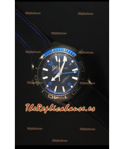 Omega Seamaster Planet Ocean Deep Black Blue GMT Reloj Replica Suizo Edición 1:1
