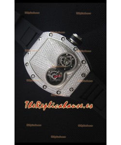 Richard Mille RM053 Tourbillon Pablo Mac Donough Reloj Replica Suizo Caja en Titanio Correa Negra