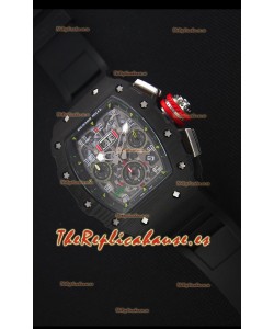 Richard Mille RM011-03 Reloj con Caja de Carbón Forjado color Negro de una sola Pieza en Correa color Negro