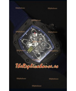 Richard Mille RM35-01 Reloj Replica Suizo Edición Rafael Nadal Correa de Nylon color Azul Oscuro
