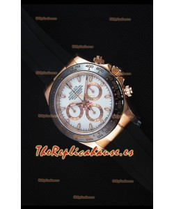 Rolex Daytona 116515 Everose Reloj Replica a Espejo 1:1 Dial Blanco