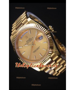Rolex Day-Date Reloj Replica 40MM en Oro Amarillo Movimiento Suizo 2836-2