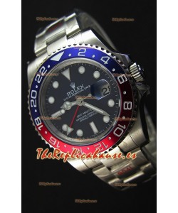 Rolex GMT Masters II 116719BLRO Pepsi Bezel Cal.3186 Movement Réplica Suiza - Reloj Ultimate de Acero 904L
