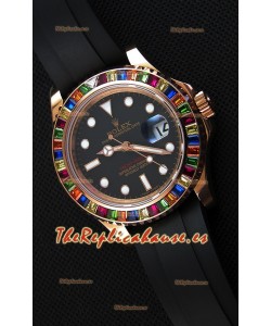 Rolex Yachtmaster 116695 Everose Gold Diamonds Cal.3135 Reloj Suizo a Espejo 1:1 Ultimate Acero 904L