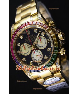 Rolex Cosmograph Daytona 116598 Movimiento Original Cal.4130 - Réplica a Espejo 1:1 Reloj de Acero 904L Mejorado y Actualizado Oro Amarillo