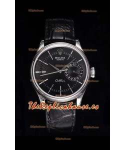 Rolex Cellini Date Ref#50519 Replica Reloj de Acero 904L Réplica a Espejo 1:1 Dial Negro