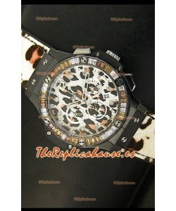 Hublot Big Bang Edición White Zebra Bang, Reloj 34MM, caja con recubrimiento PVD en Negro