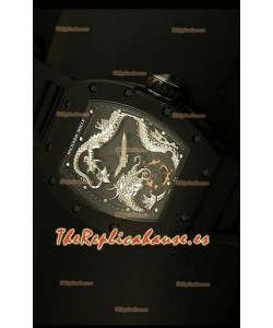 Richard Mille RM057 Tourbillon Jackie Chan Reloj Réplica Suiza caja con recubrimiento en PVD