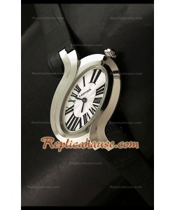 Delices De Cartier Réplica Reloj Señoras en Piel Negra