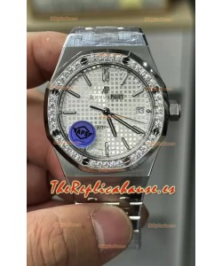 Audemars Piguet Royal Oak 37MM Reloj Dial Blanco Movimiento 3120 - Réplica a Espejo 1:1