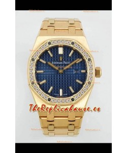 Audemars Piguet Royal Oak 33MM Oro Amarillo Dial Azul Reloj Réplica Espejo 1:1