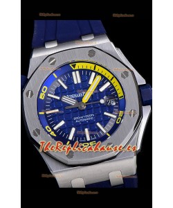 Audemars Piguet Royal Oak Reloj Réplica Suizo de Buzo Dial Azul de Acero 904L 1:1 Movimiento Calidad 3120 