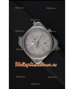 Bell & Ross BR03-92 Horolum Reloj Réplica Suizo a Espejo 1:1 Dial Gris Correa de Goma