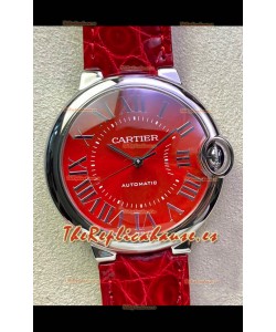 Ballon De Cartier Reloj Suizo Automático Calidad a Espejo 1:1 36MM En Acero Inoxidable Dial Rojo