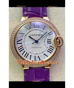 Ballon De Cartier Reloj Suizo Automático Calidad a Espejo 1:1 36MM Caja en Oro Rosado