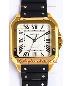 Santos De Cartier Caja Oro Amarillo Reloj Réplica Suizo a Espejo 1:1 40MM