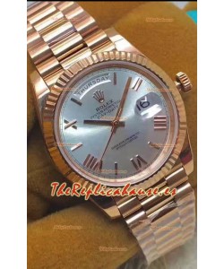 Rolex Day Date 40MM 228235 1:1 Oro Rosado Dial Plateado Reloj Réplica a Espejo 1:1