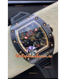 Richard Mille RM011 Felipe Massa 1:1 Mirror Quality One Piece Black Ceramic Oro Rosado Watch 