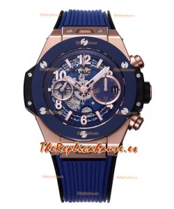 Hublot Big Bang Unico Caja de Oro Rosado Azul Edición Reloj Réplica Suizo a Espejo 1:1