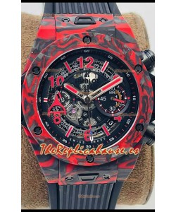 Hublot Big Bang Unico Caja de Carbono Rojo Edición Las Vegas Boutique Reloj Réplica Suizo