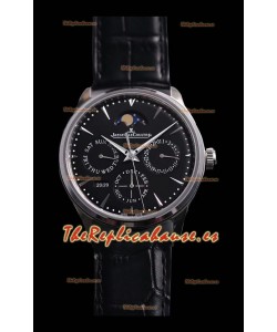 Jaeger LeCoultre Master Ultra Fino Perpetual Reloj Réplica Suizo en Dial Negro 