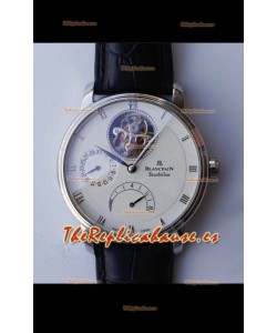 Blancpain Villeret 8 Horas Tourbillon Edición Suiza Reloj Réplica a Espejo - Dial Blanco