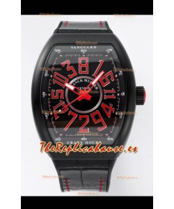 Franck Muller Vanguard Crazy Color Hours Caja en Revestimiento DLC Dial Negro Reloj Réplica Suizo