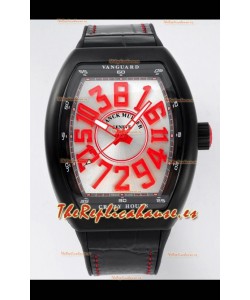 Franck Muller Vanguard Crazy Hours in DLC Coated Casing Dial Blanco Swiss Replica Watch 