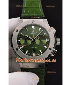 Hublot Classic Fusion Chronograph Caja de Acero Inoxidable Dial Verde Reloj Réplica a Espejo 1:1