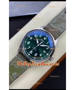 IWC Pilot MARK Series IW328205 Reloj Réplica a Espejo 1:1 Dial Verde Correa de Piel