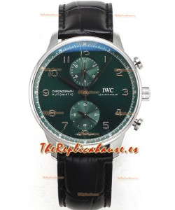IWC Portuguese Chronograph Reloj Réplica Suizo en Caja de Acero Dial Verda - Edición Réplica a Espejo 1:1