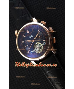 Patek Philippe Japanese Tourbillon Reloj Réplica Caja en Oro Rosado dial Negro