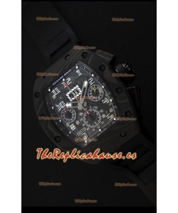 Richard Mille RM011-FM Felipe Massa Reloj de Caja de Carbón color Negro Forjado de una Sola pieza en Correa negra