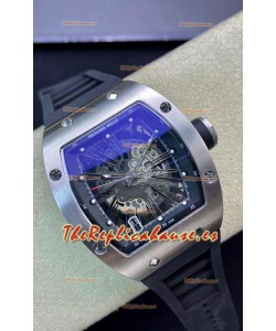 Richard Mille RM010 Reloj Réplica Acero Inoxidable Correa Negra - Numerales Romanos