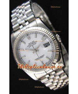 Rolex Datejust Reloj Réplica Japonés - Dial Blanco en 36MM con correa Jubilee