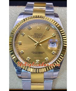 Rolex Datejust 126333 41MM Reloj Réplica Suizo a Espejo 1:1 en Acero 904L - Dial Dorado