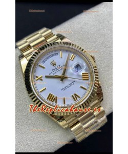 Rolex Day Date Presidential Oro Amarillo 18K Reloj 40MM - Dial Blanco Calidad Espejo 1:1