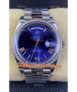 Rolex Day Date M228206-0015 Acero 904L 40MM - Dial Azul Reloj Réplica 1:1