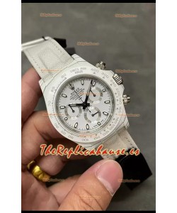 Rolex Cosmograph Daytona Edición DiW Reloj Fibra de Carbono Blanco - Movimiento Cal.4130
