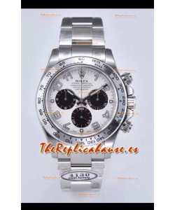 Rolex Cosmograph Daytona Panda M116519 Movimiento Original Cal.4130 - Reloj Acero 904L Dial Blanco