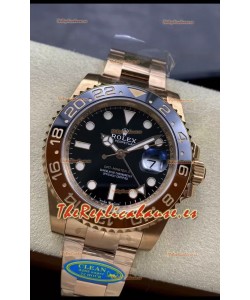 Rolex GMT Masters II M126715CHNR Oro Everose Réplica Suiza Reloj Espejo 1:1 - Acero 904L