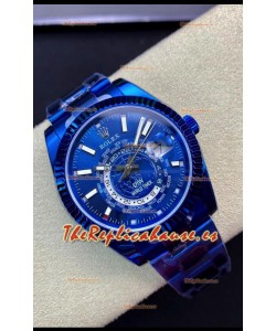 Rolex SkyDweller Reloj Suizo Caja Revestida en PVD Azul - Dial Azul Edición DIW