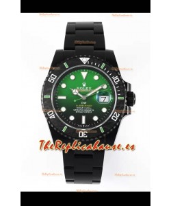 Rolex Submariner Reloj Edición Especial DiW con Revestimiento DLC Bisel Carbono Dial Verde