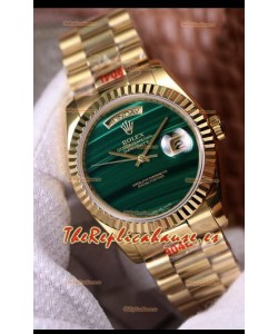 Rolex Day Date 18238 Presidential Reloj Oro Amarillo 18K 36MM - Dial Verde Malachite Marble 