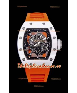 Richard Mille RM055 Caja de Cerámica Reloj Réplica a espejo 1:1 Correa Naranja