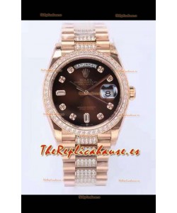 Rolex Day Date Presidential Reloj Oro Rosado 18K 36MM - Dial Marrón Calidad a Espejo 1:1