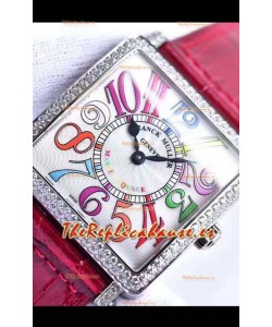 Franck Muller Master of Sqaure Ladies Reloj Réplica Cuarto en Caja de Acero