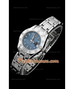 Rolex Datejust Reproducción Reloj Suizo para Señoras con Esfera en Azul oscuro