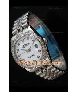 Rolex Datejust Reproducción Reloj Suizo para Hombres con Correa de Diamantes