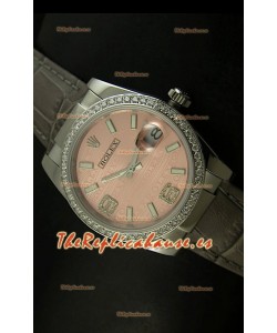 Rolex Réplica Datejust Reloj Suizo – 37MM - Carcasa Champaña/Malla Gris